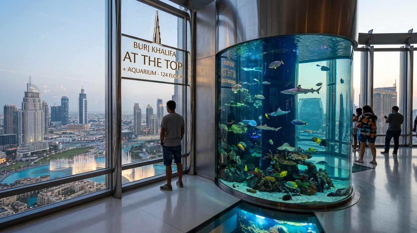 BURJ KHALIFA AT THE TOP+AQUARIUM - 124 FLOOR