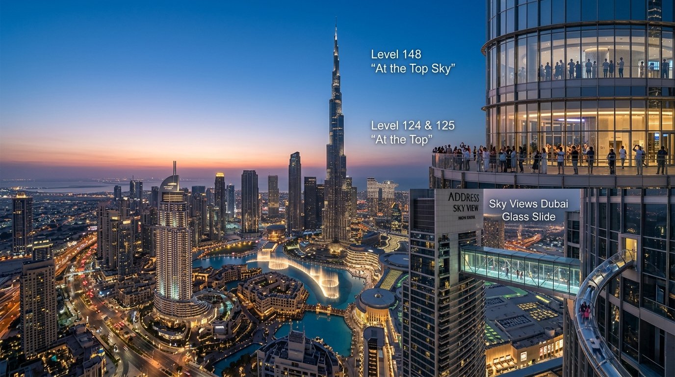 Burj Khalifa 148/124/125 Non Prime + Sky Views
