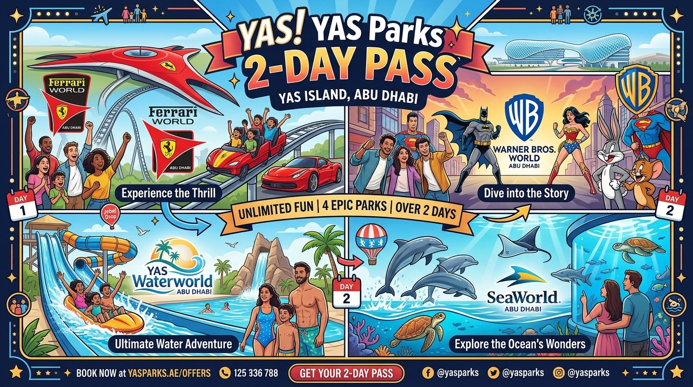 YAS ISLAND 1 Day any 2 Parks